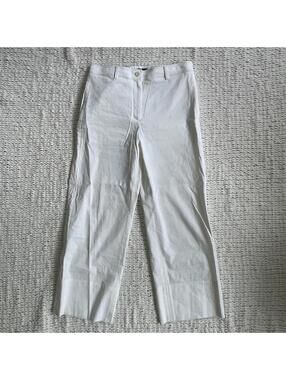 Theory Women's Linen Blend White Wide Leg Pants - Size 4